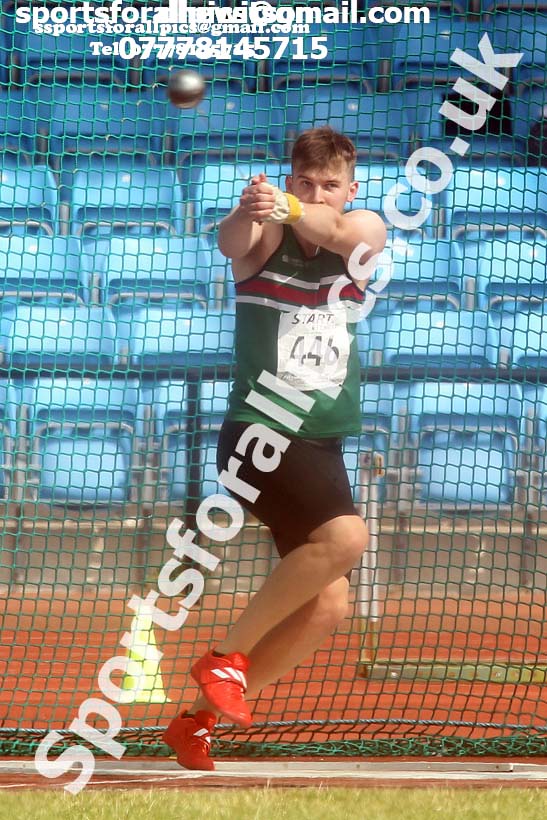 Mens under-20s hammer, Northern Senior and Under-20s Champs., Sports City, Manchester. Photo: David T. Hewitson/Sports for All Pics